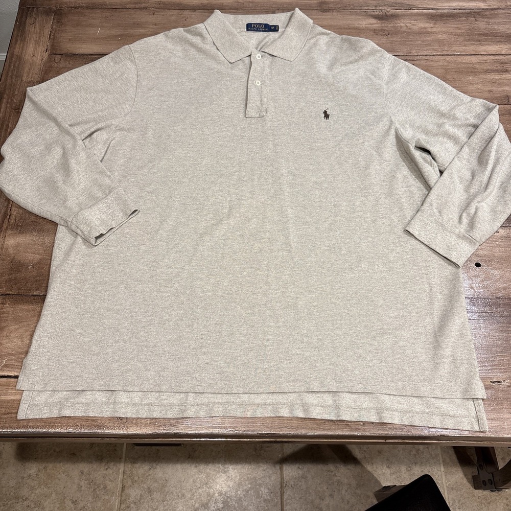 Polo Ralph Lauren Polo Shirt Men's 3XB Navy Beige Classic Fit Soft Flesh Pony